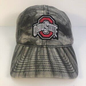 Signatures Ohio State Buckeyes Black Acid Wash Hook & Loop Strapback Hat